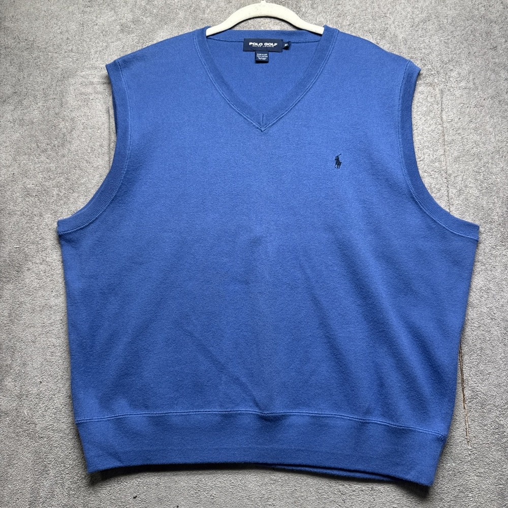 Polo Golf Ralph Lauren Men's Blue Sweater Vest XL Classic Old Money Preppy‎ Ivy